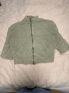 Free People dolman quilted jacket Green
